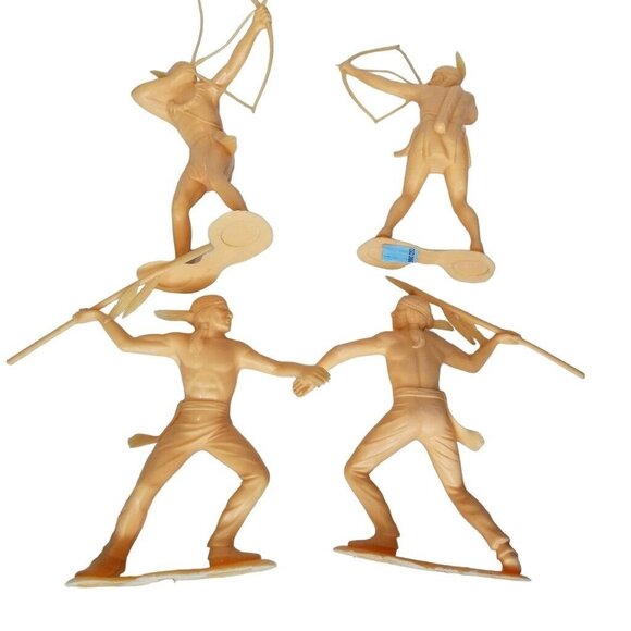 Vintage Louis Marx 6" Native American Indians Playset 1964 Plastic Figures Lot 6 - Picture 7 of 8